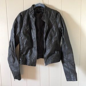 Dark Gray fake leather jacket
